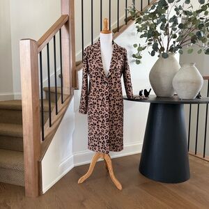 Rachel Zoe Leopard Print Long Knit Car – One Button – Size S